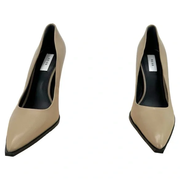 REISS | Ada 40 Court Shoes Leather‎ Taupe Pumps Heels - Picture 2 of 7